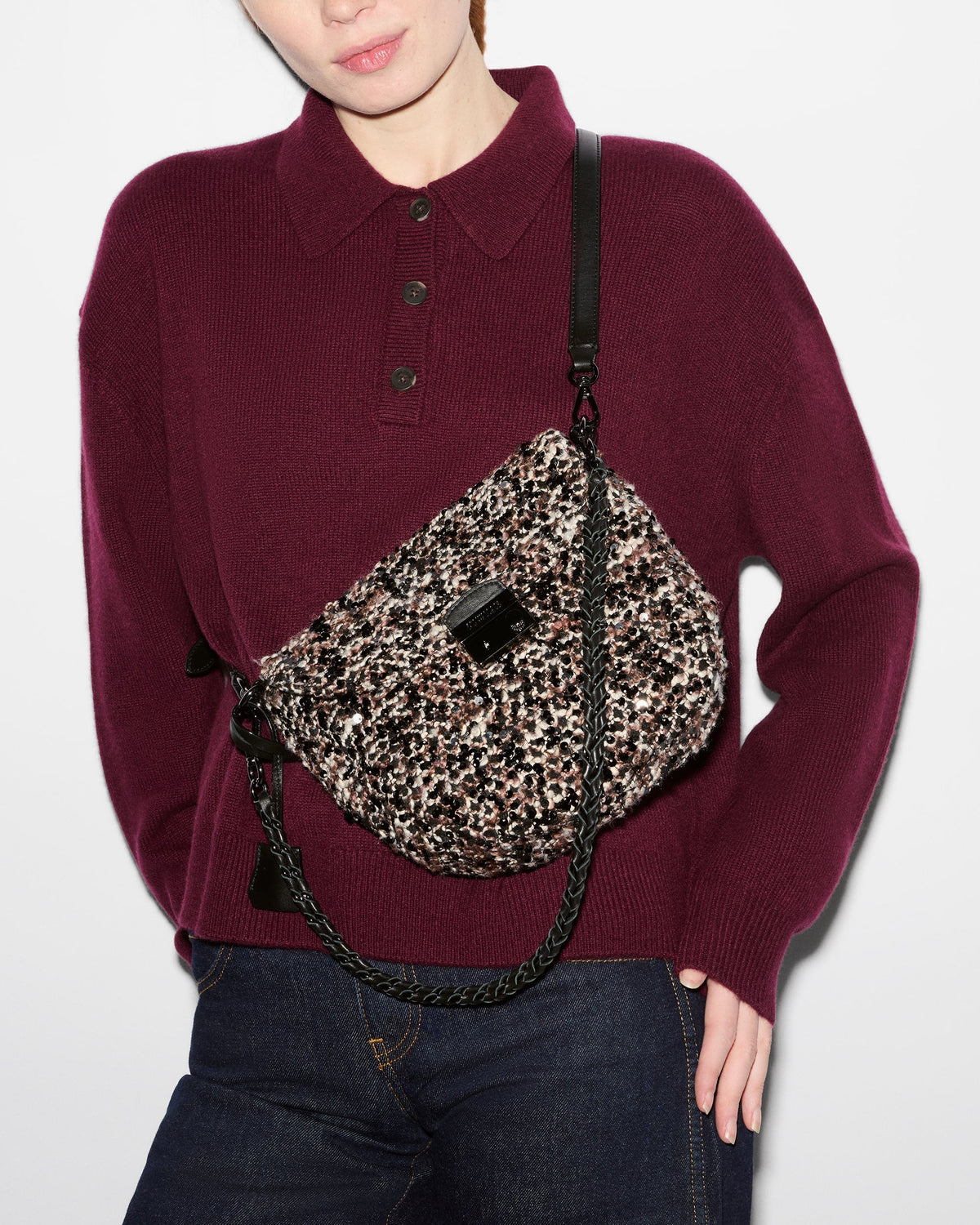 Crosby Lock Saddle - Sequin Winter Boucle