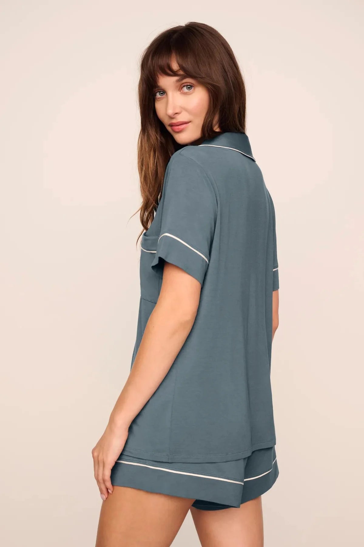 Gisele Relaxed Short PJ Set - Stone Blue