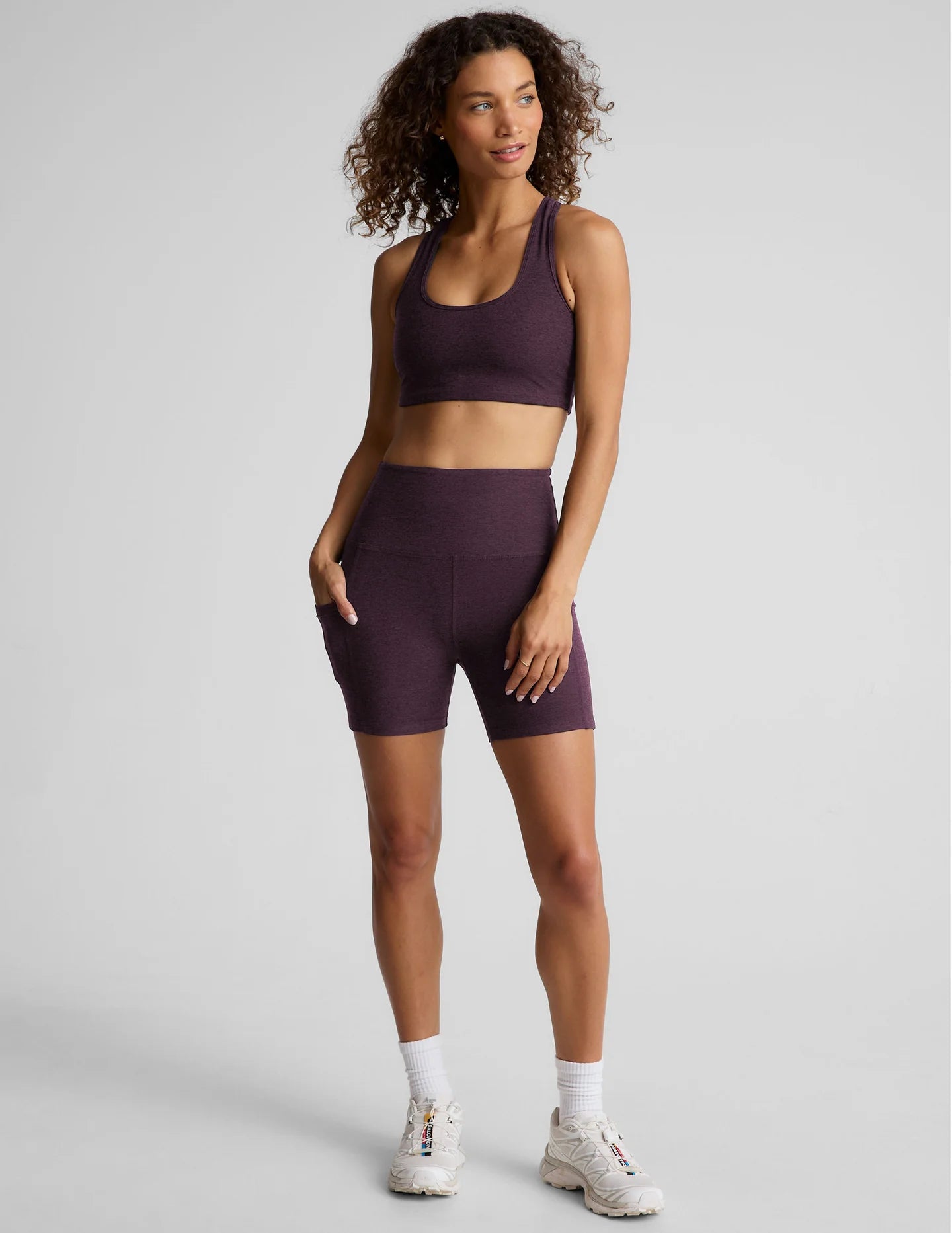 Keep Pace Pocket Short - Eggplant Purple