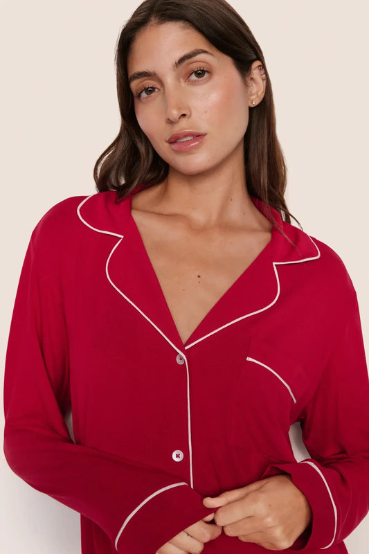 Gisele Long PJ Set - Holly Red