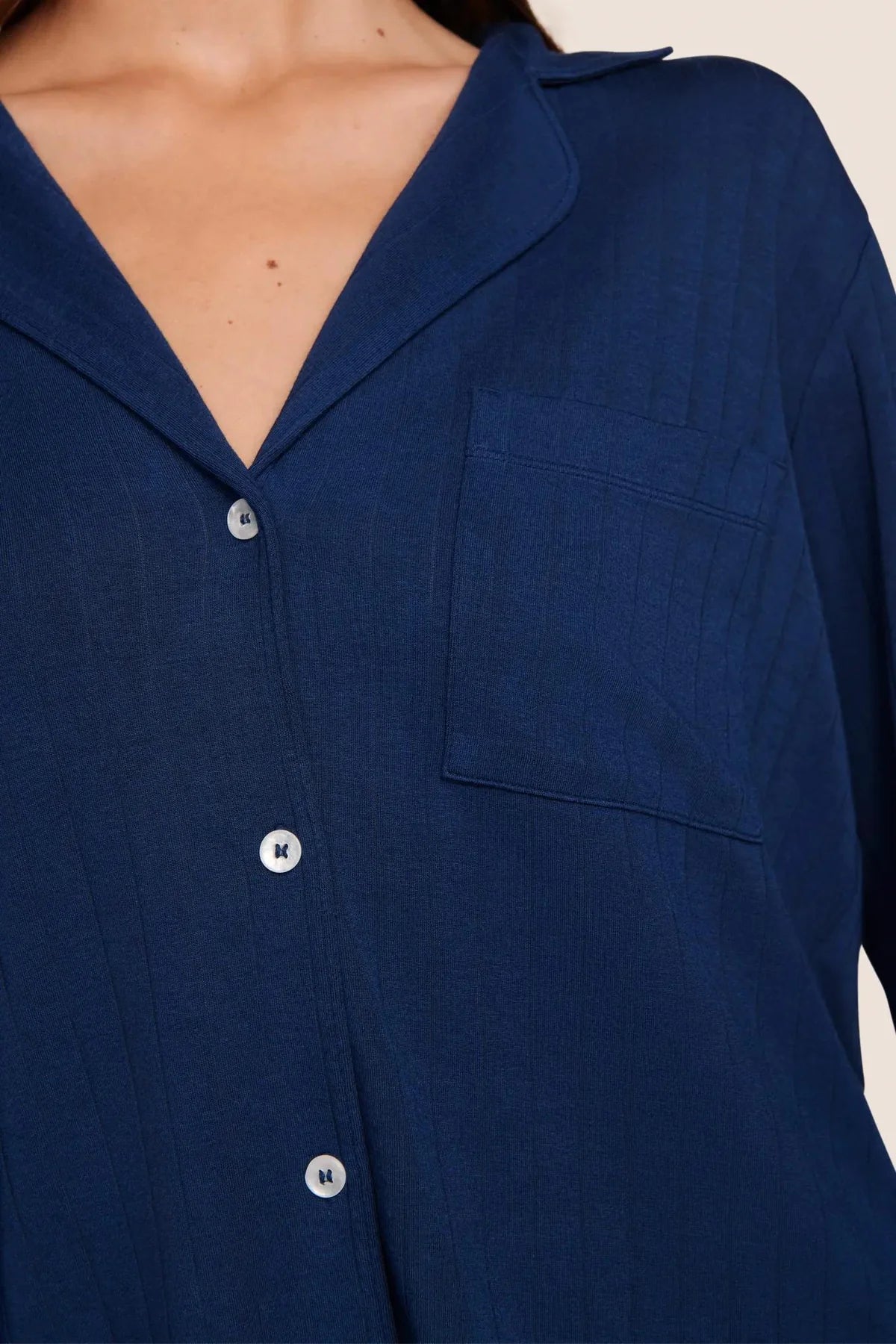 Gisele Rib Long PJ Set - Navy