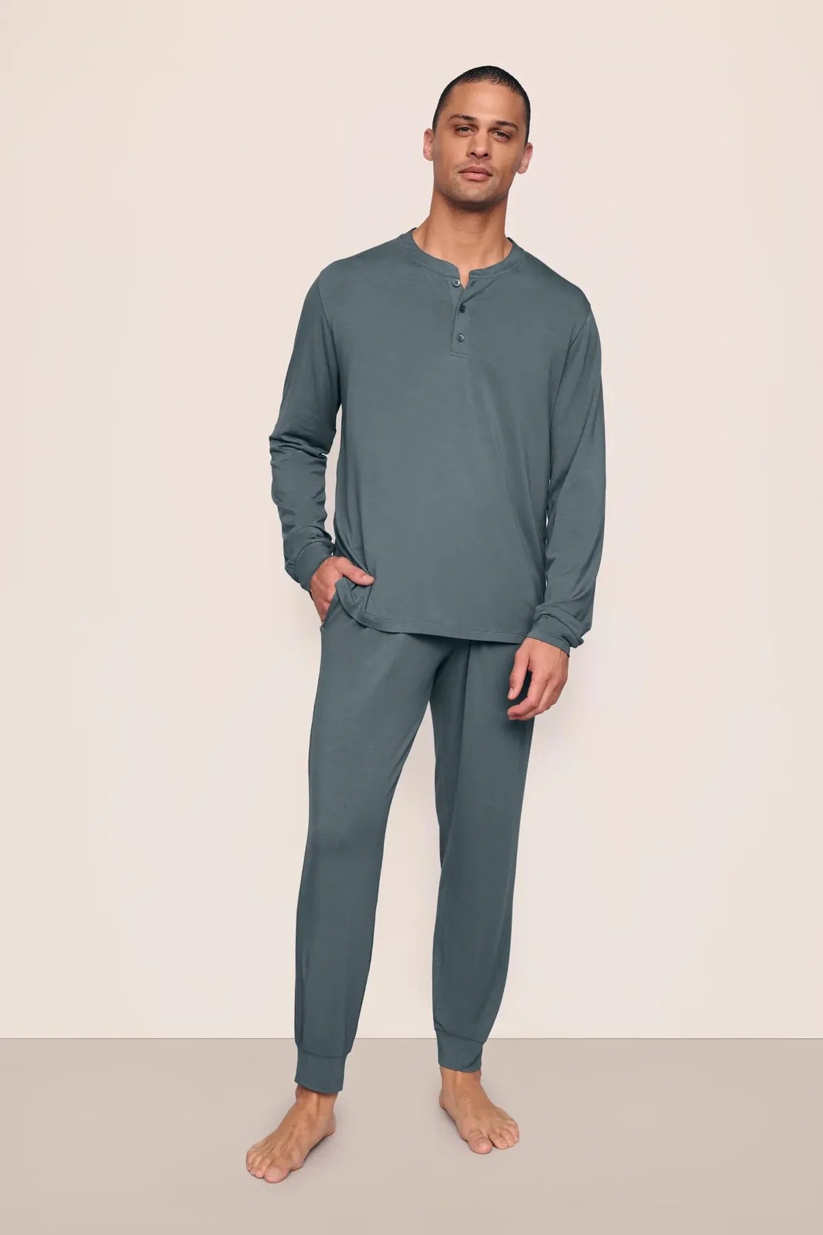 Henry Long PJ Set - Stone Blue