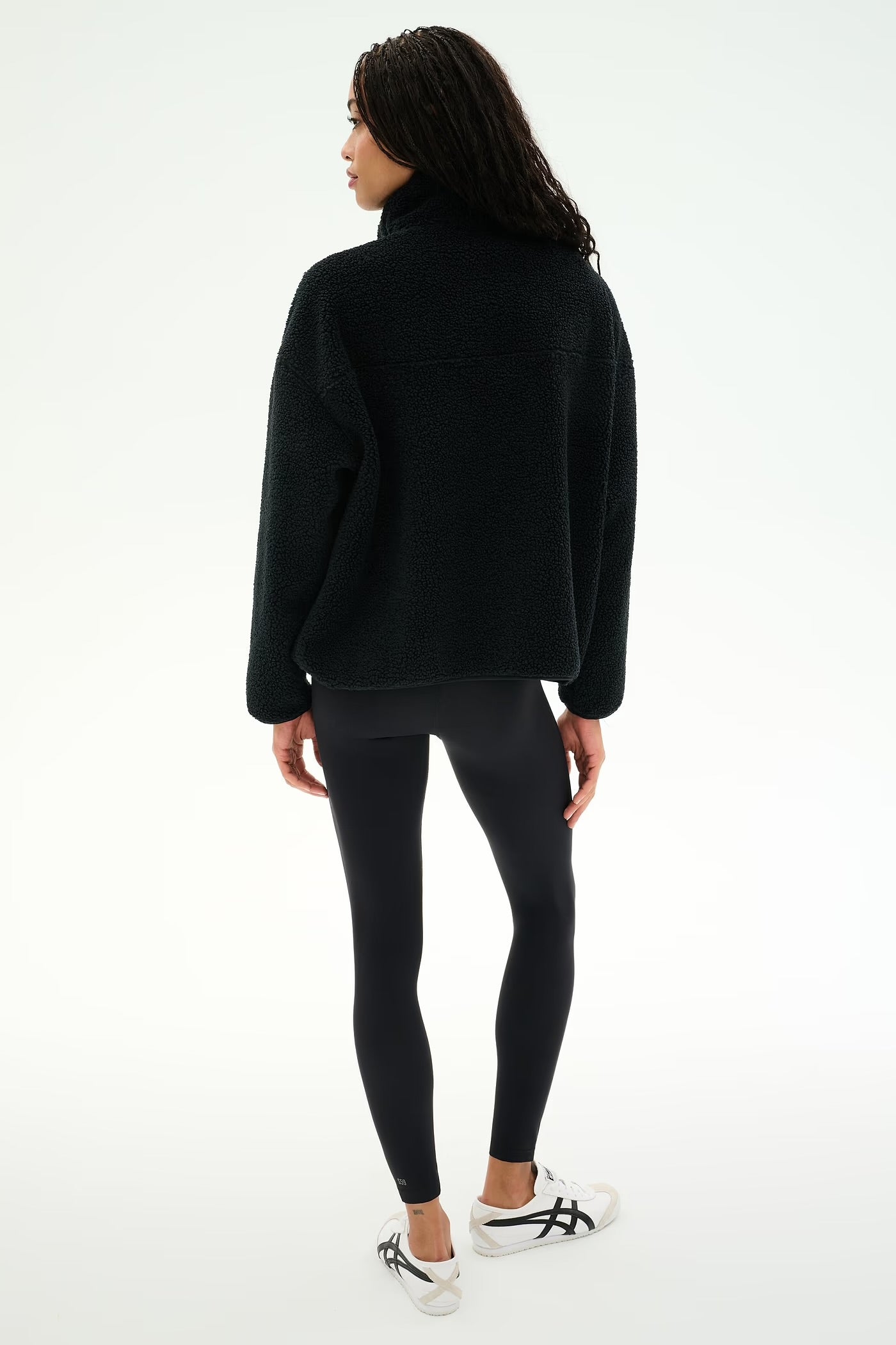 Reese Sherpa Half Zip Pullover - Black