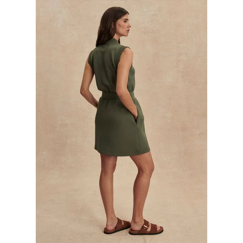 Pollyanna Half Zip Dress - Thyme