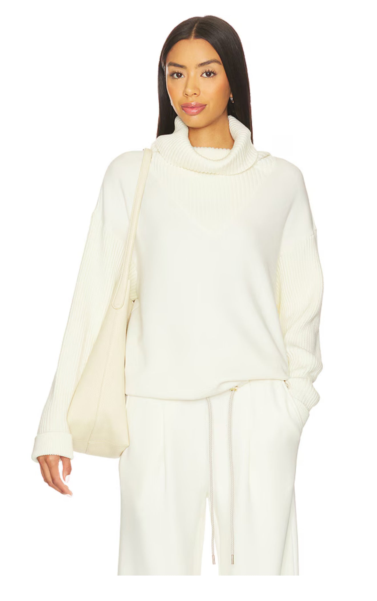 Hanna Cowl Neck/Wide Leg Pant - Egret