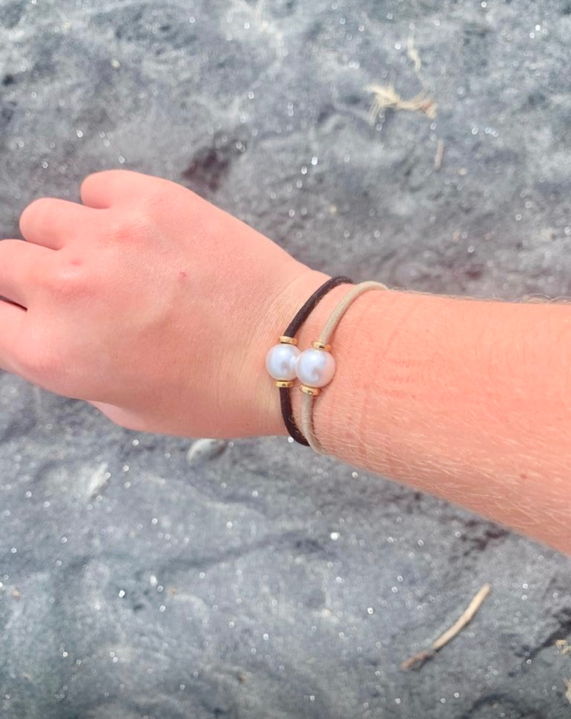 Pearls Duo- Black & Beige/ G