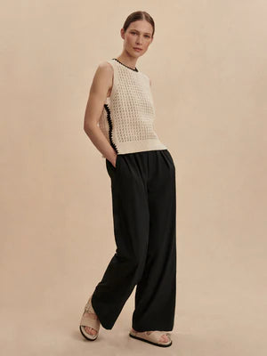 Kayson Wide Leg Pant - Black