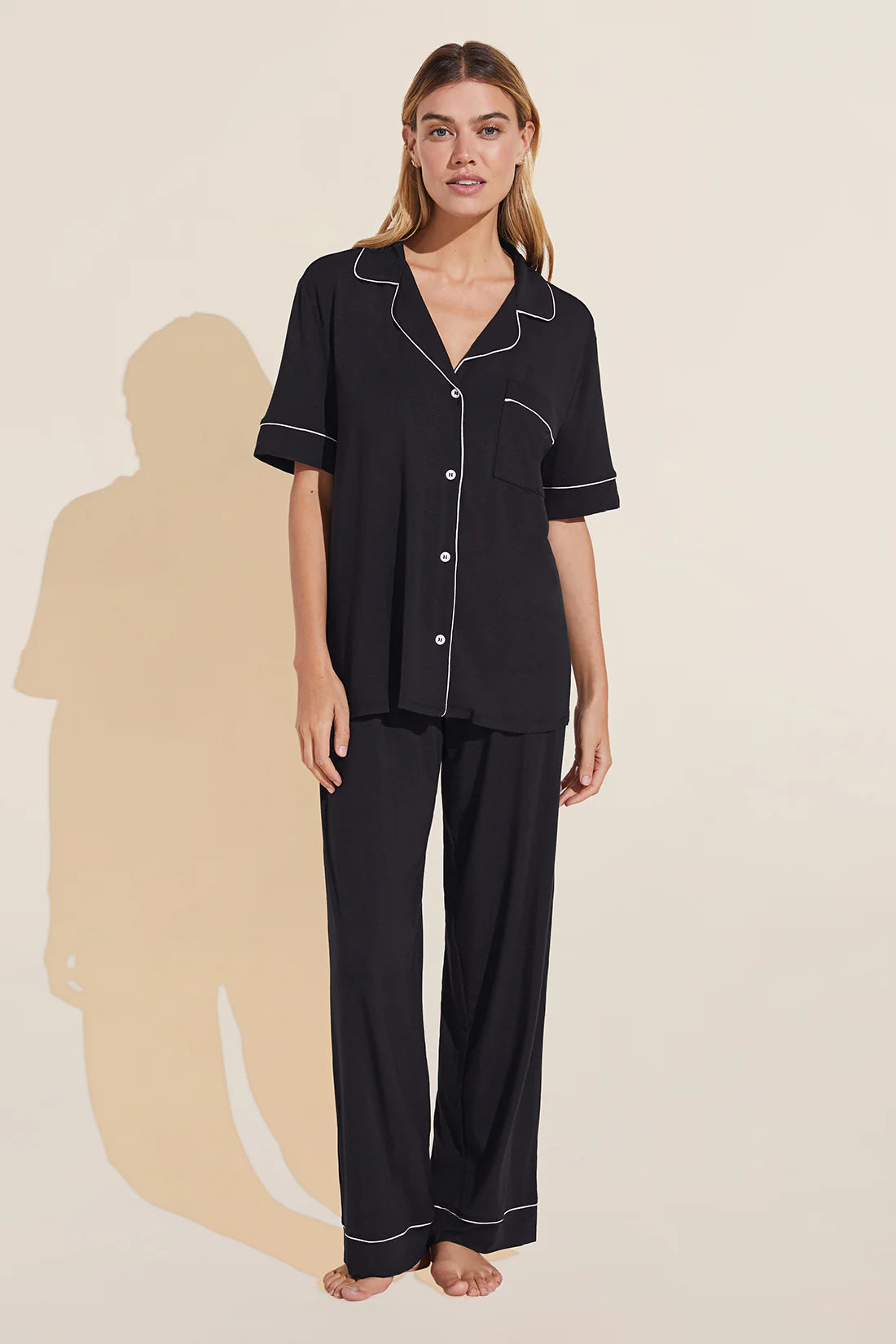 Gisele Short Slv/Pant PJ Set - Black