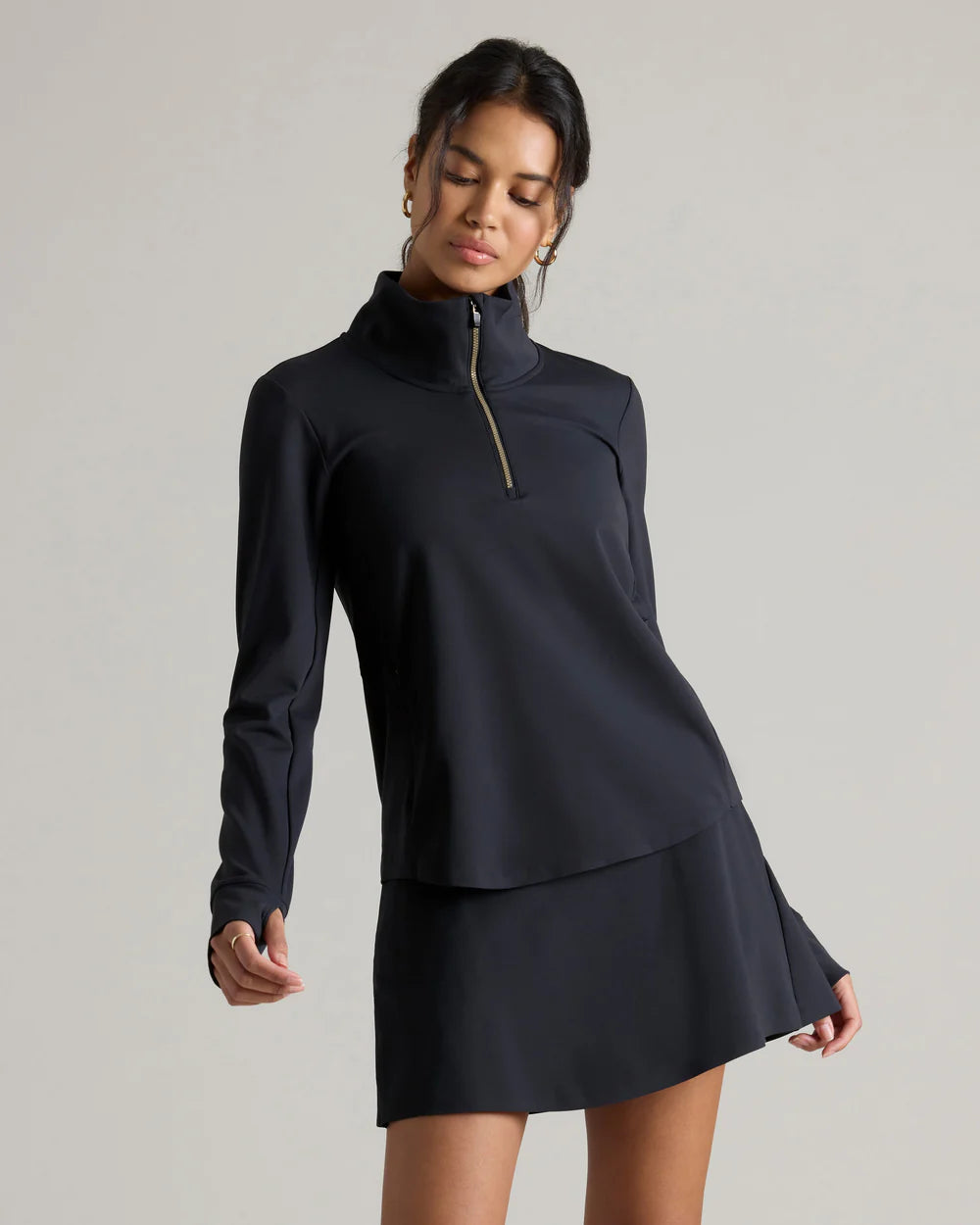 Course to Court 1/4 Zip - Black