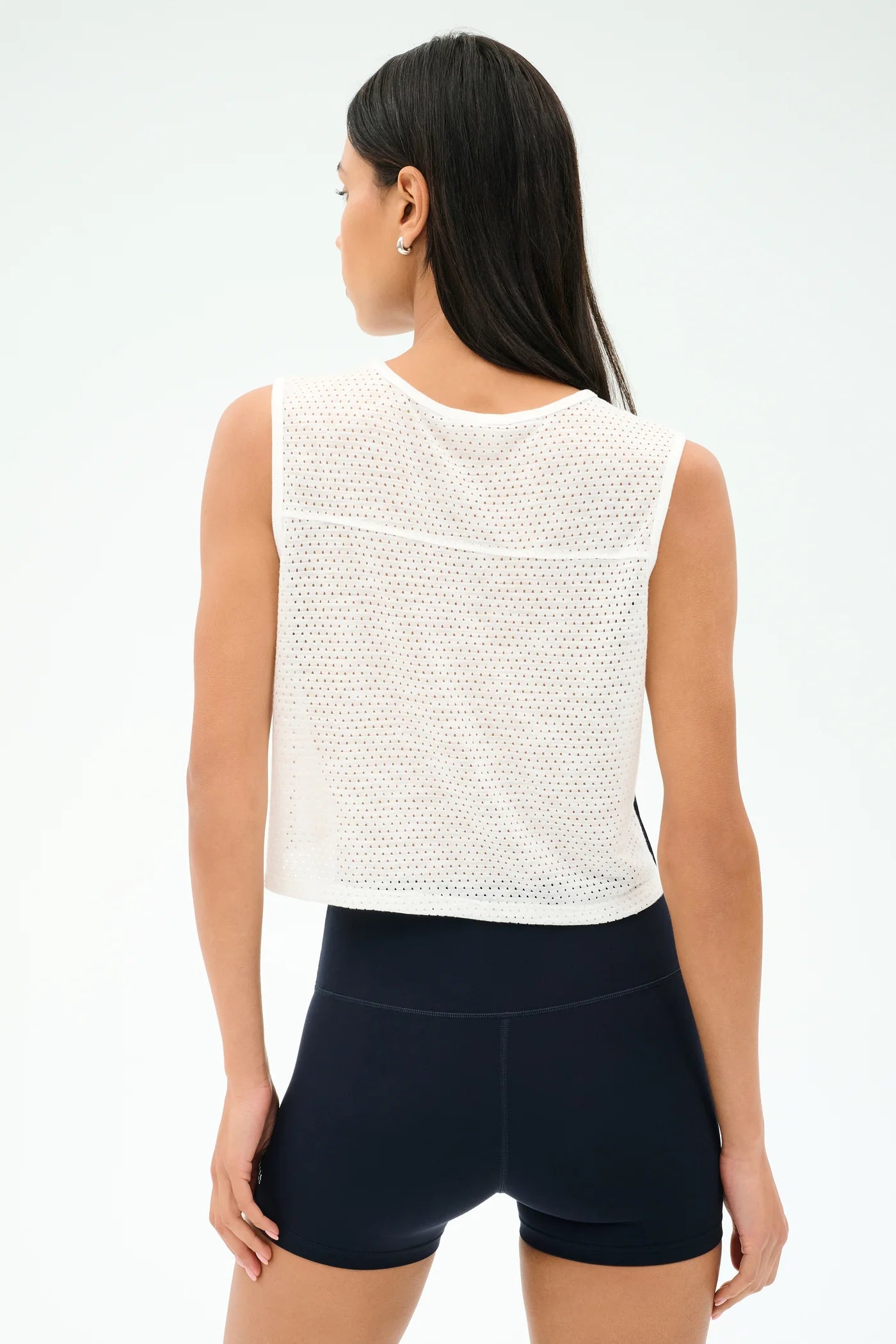 Logan Mesh Tank - White/Indigo