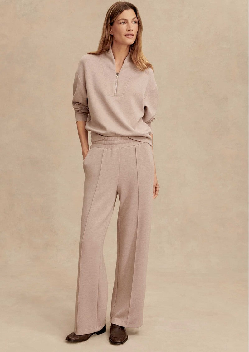 Hawley Half Zip/Wide Leg Pant - Taupe Marble