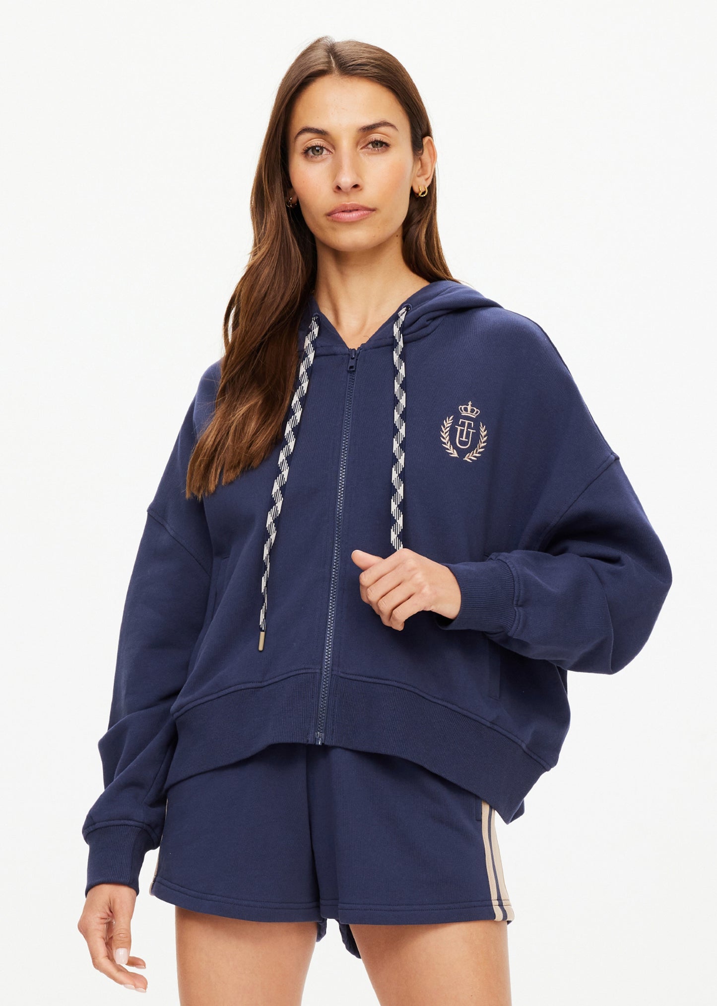 Cascade Jure Crop Hoodie - Navy