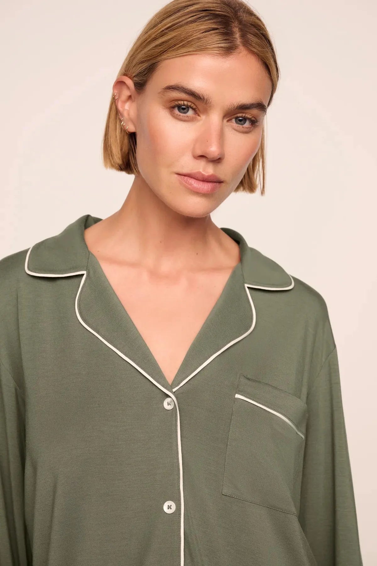 Gisele Long PJ Set - Smokey Olive