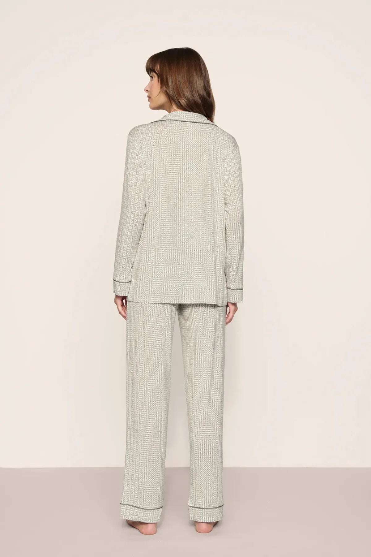 Gisele Printed Long PJ Set - Desert Sage Geo