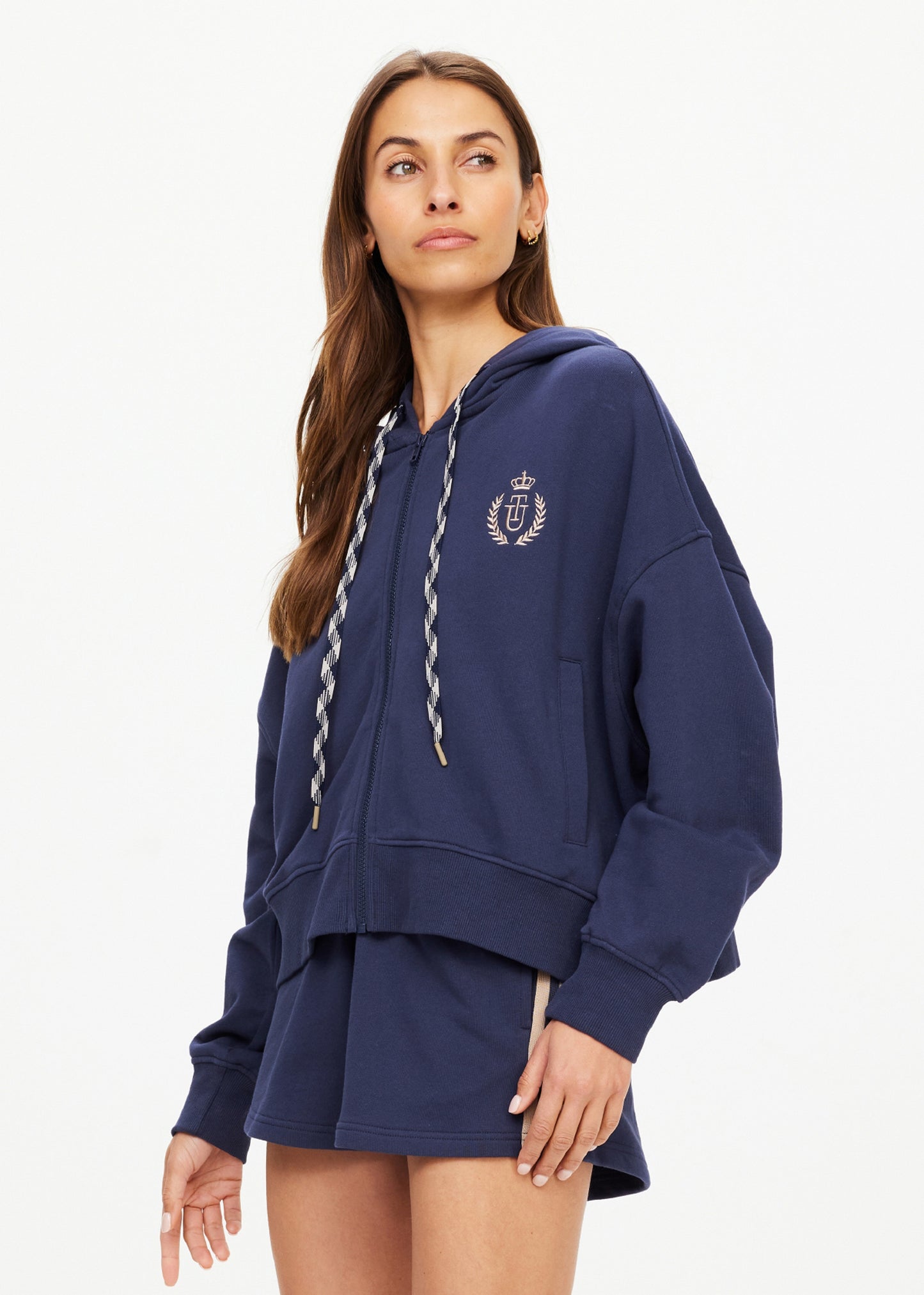 Cascade Jure Crop Hoodie - Navy