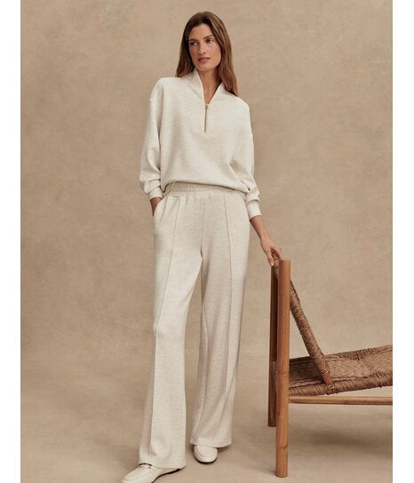 Selene Half Zip/Wide Leg Pant - Ivory Marble