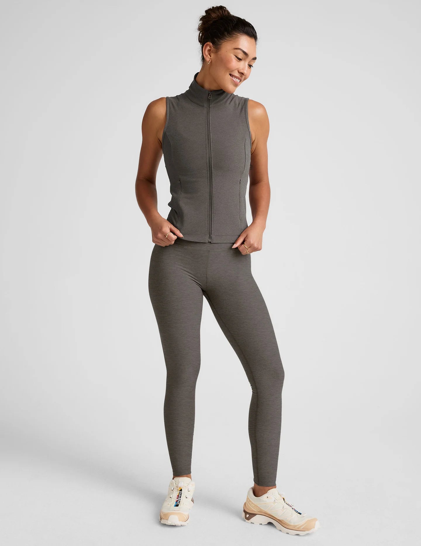 Venice Zip Front Vest - True Gray
