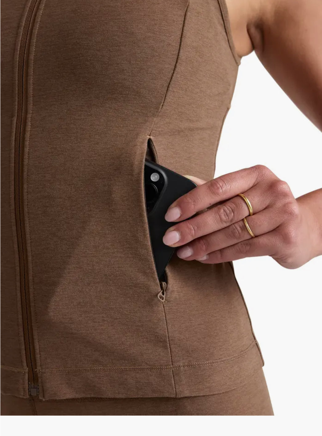 Venice Zip Through Vest - True Chocolate