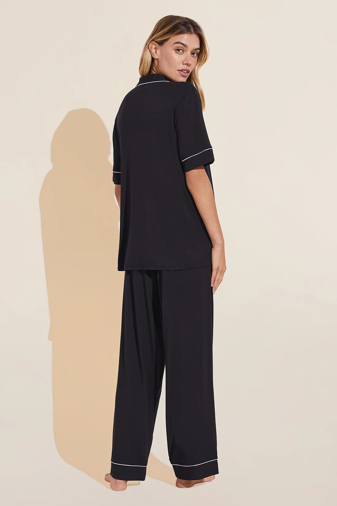 Gisele Short Slv/Pant PJ Set - Black