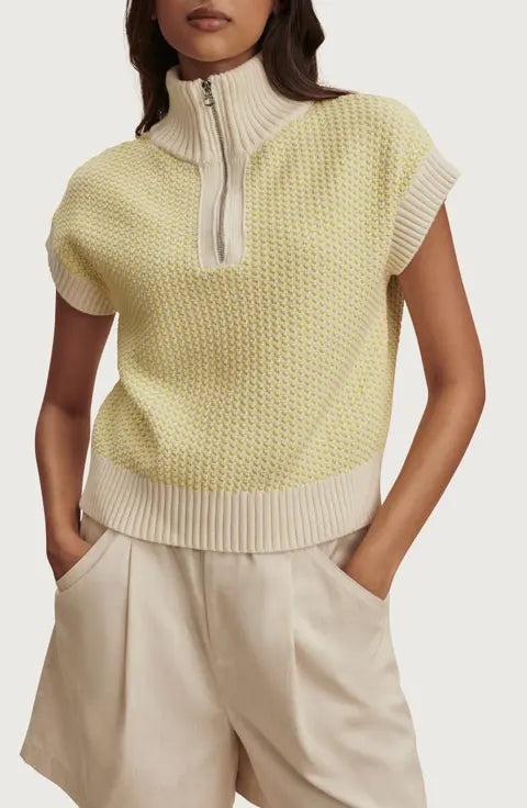 Fowley Knit Top - Snow White/Limeade