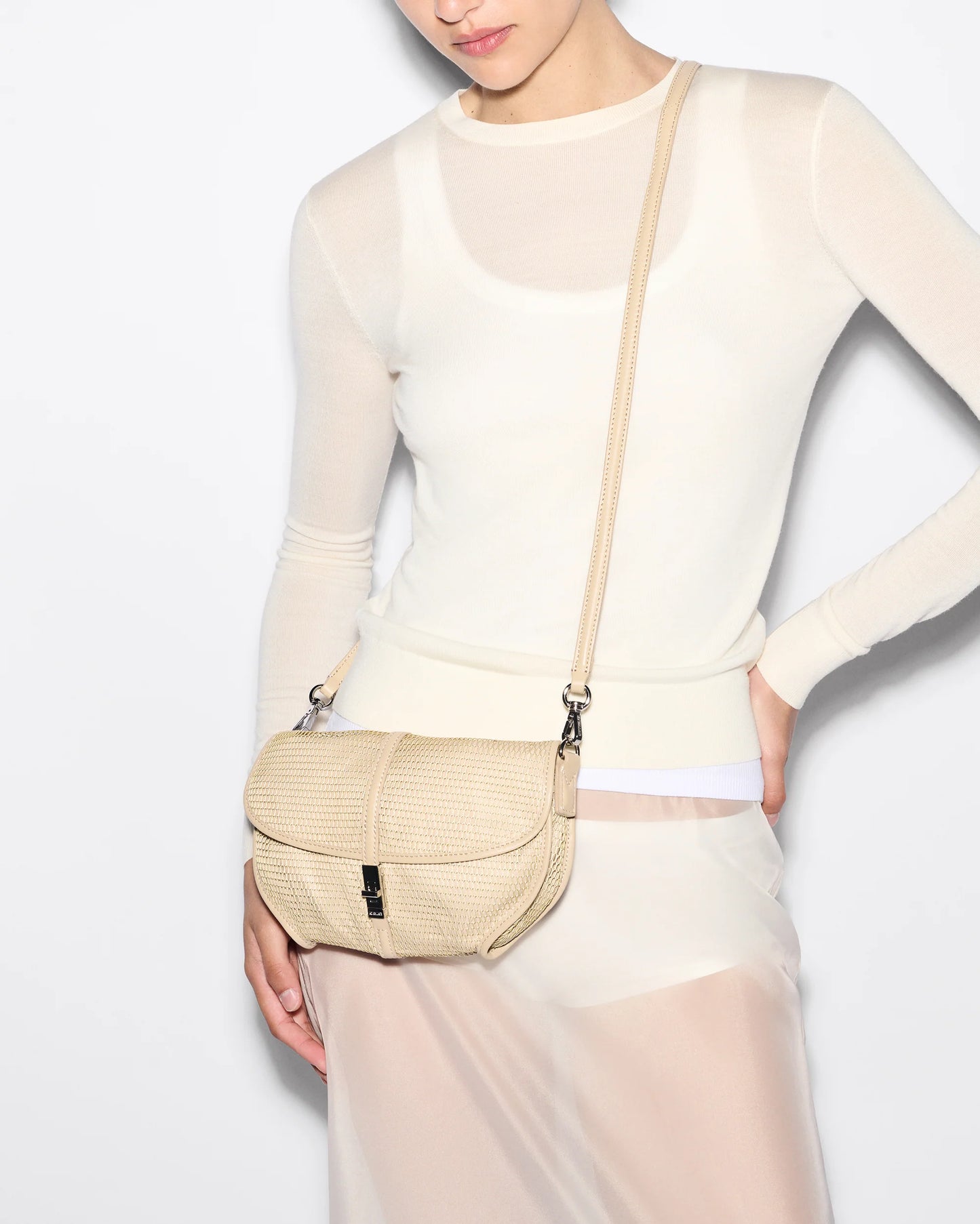 Astor Convertible Clutch - Buff Mesh