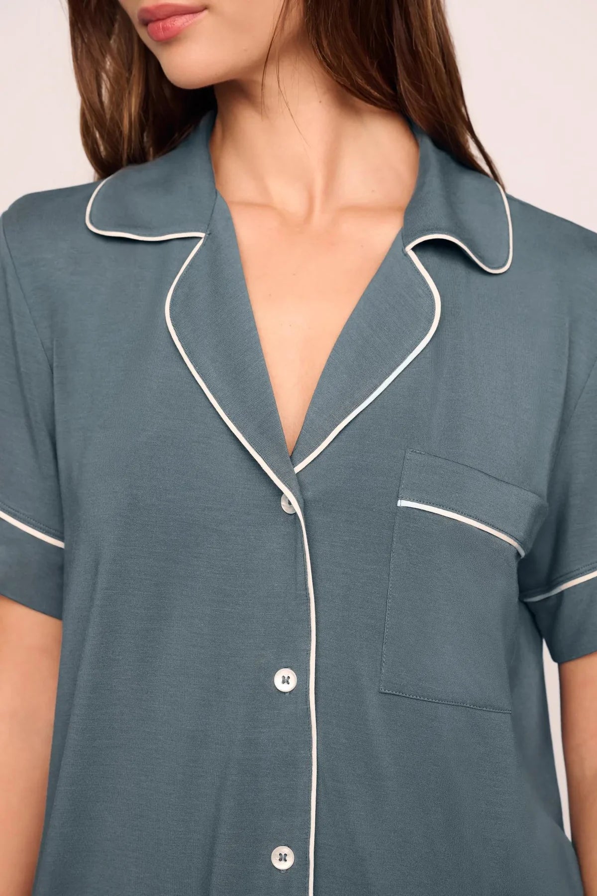 Gisele Relaxed Short PJ Set - Stone Blue
