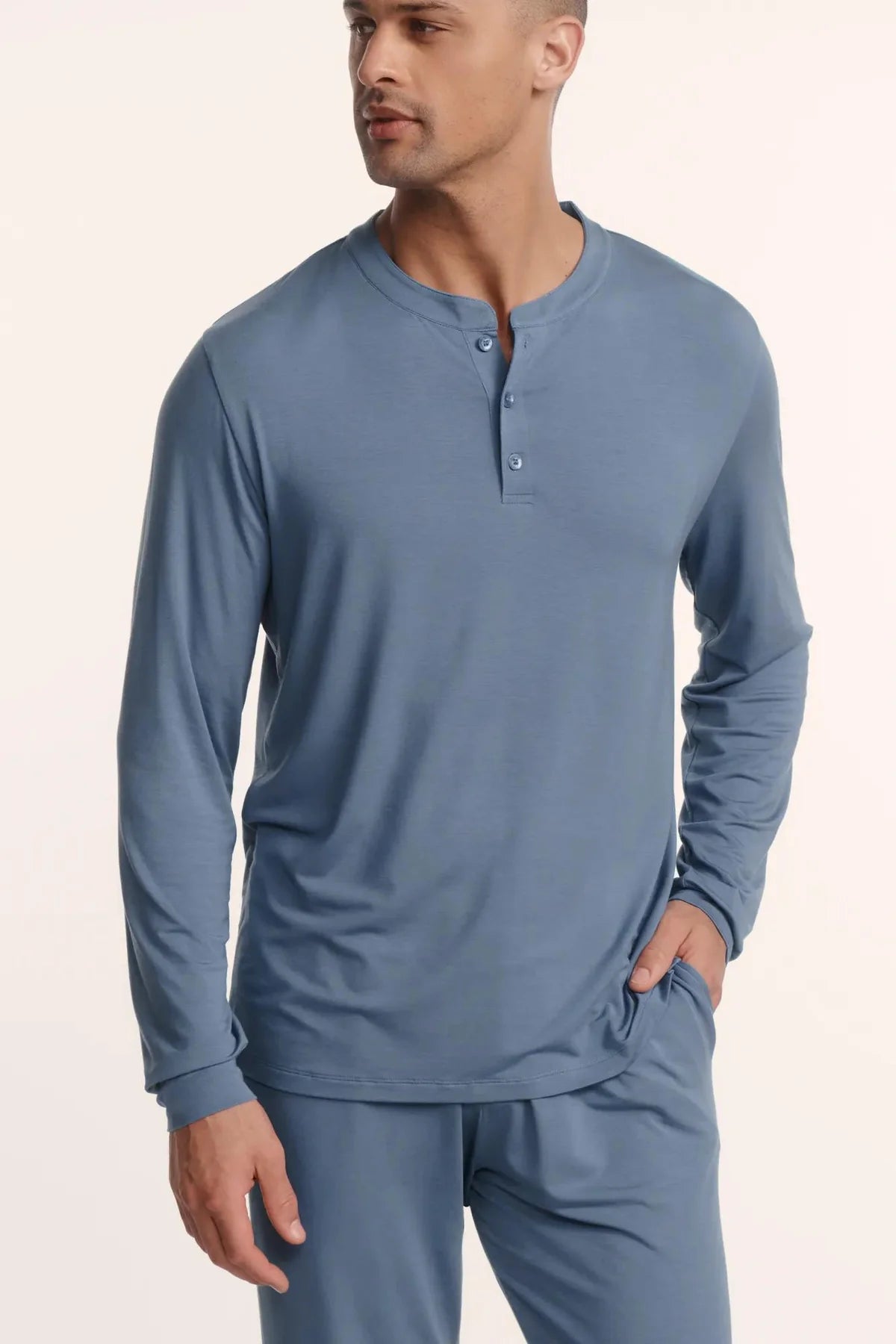Henry Long PJ Set - Slate Blue