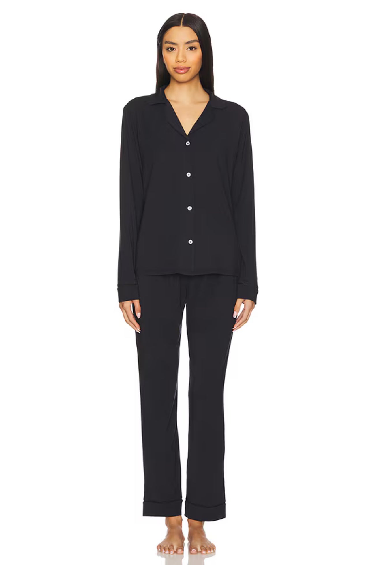 Fiona Catnap Slim PJ Set - Black