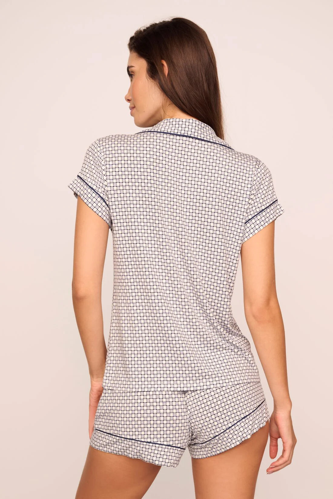 Gisele Printed Short Set - Geo Sphere Gray Dawn