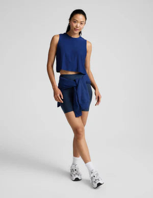 Minimal Cropped Tank - Marine Blue