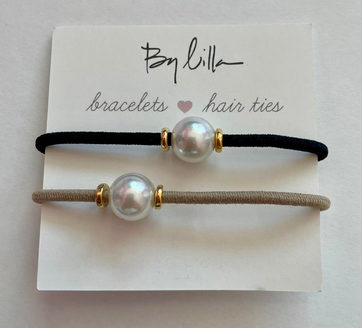 Pearls Duo- Black & Beige/ G
