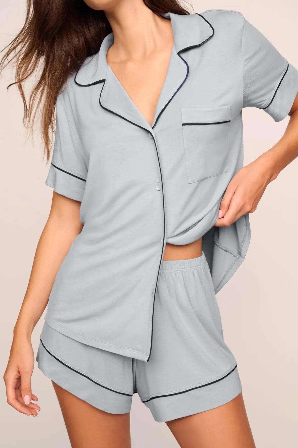 Gisele Relaxed Short PJ Set - Gray Dawn