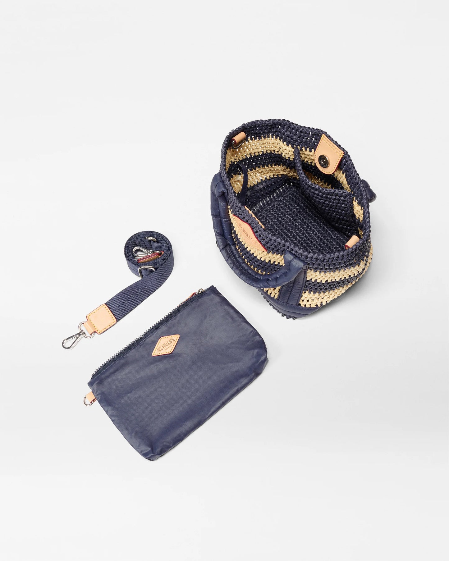 Mini Crochet Tote - Dawn/Natural Stripe