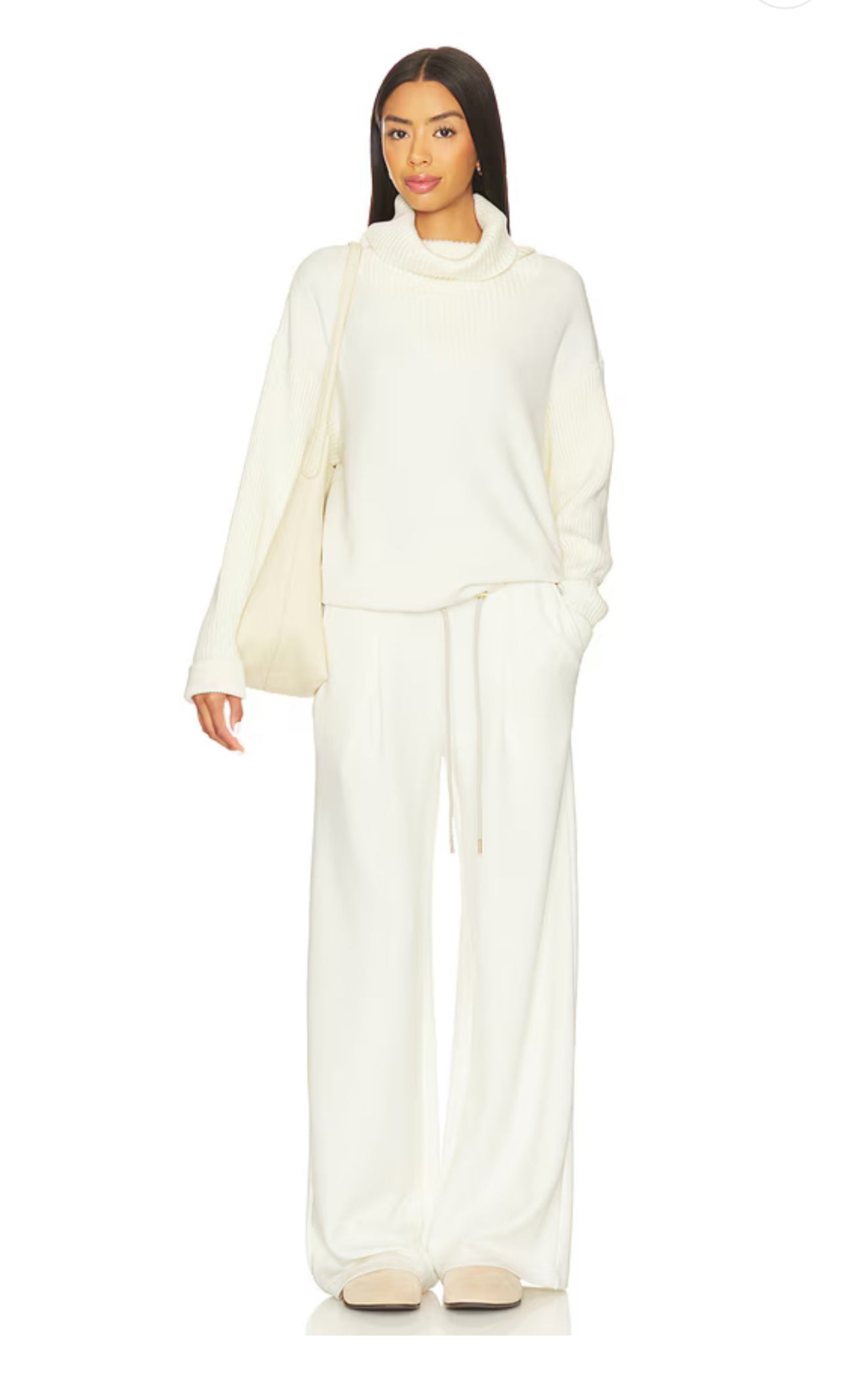 Hanna Cowl Neck/Wide Leg Pant - Egret