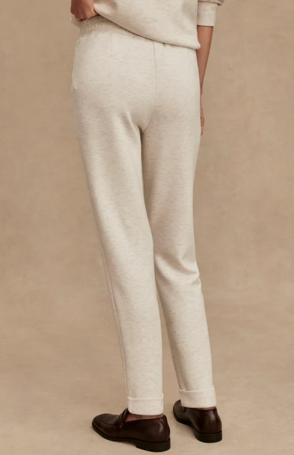 Loretta Half Zip/ Rolled Cuff Pant - Ivory Marble