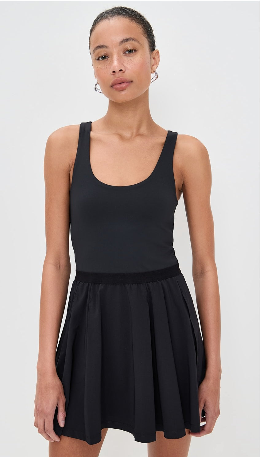 Score Pleated Dress - Black