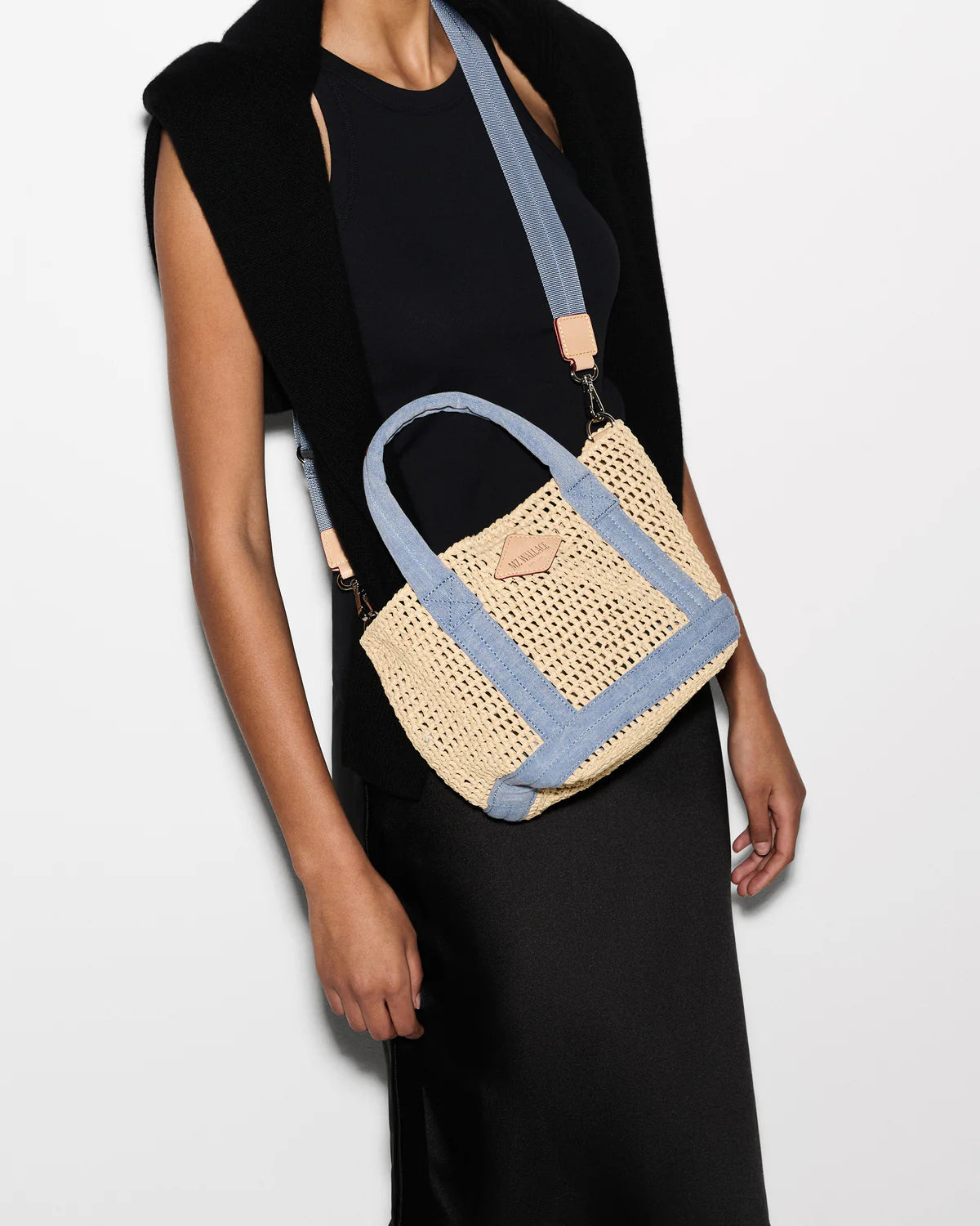 Mini Crochet Tote - Light Denim