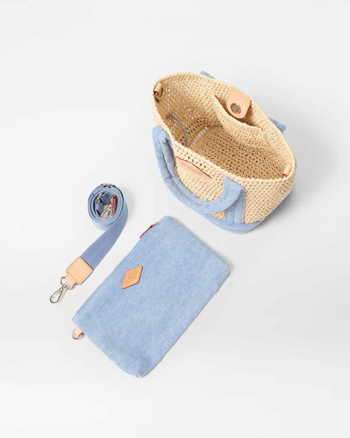 Mini Crochet Tote - Light Denim