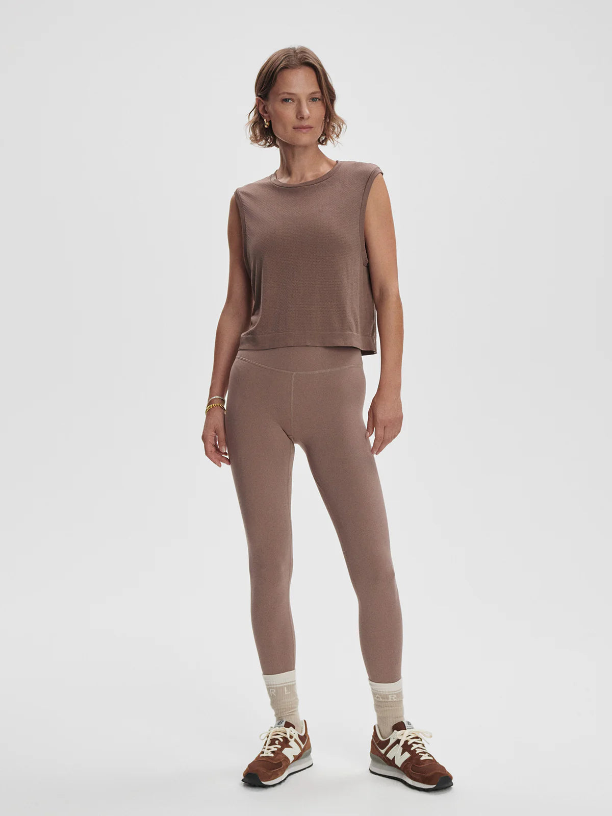 Page Seamless Crop Tank - Deep Taupe