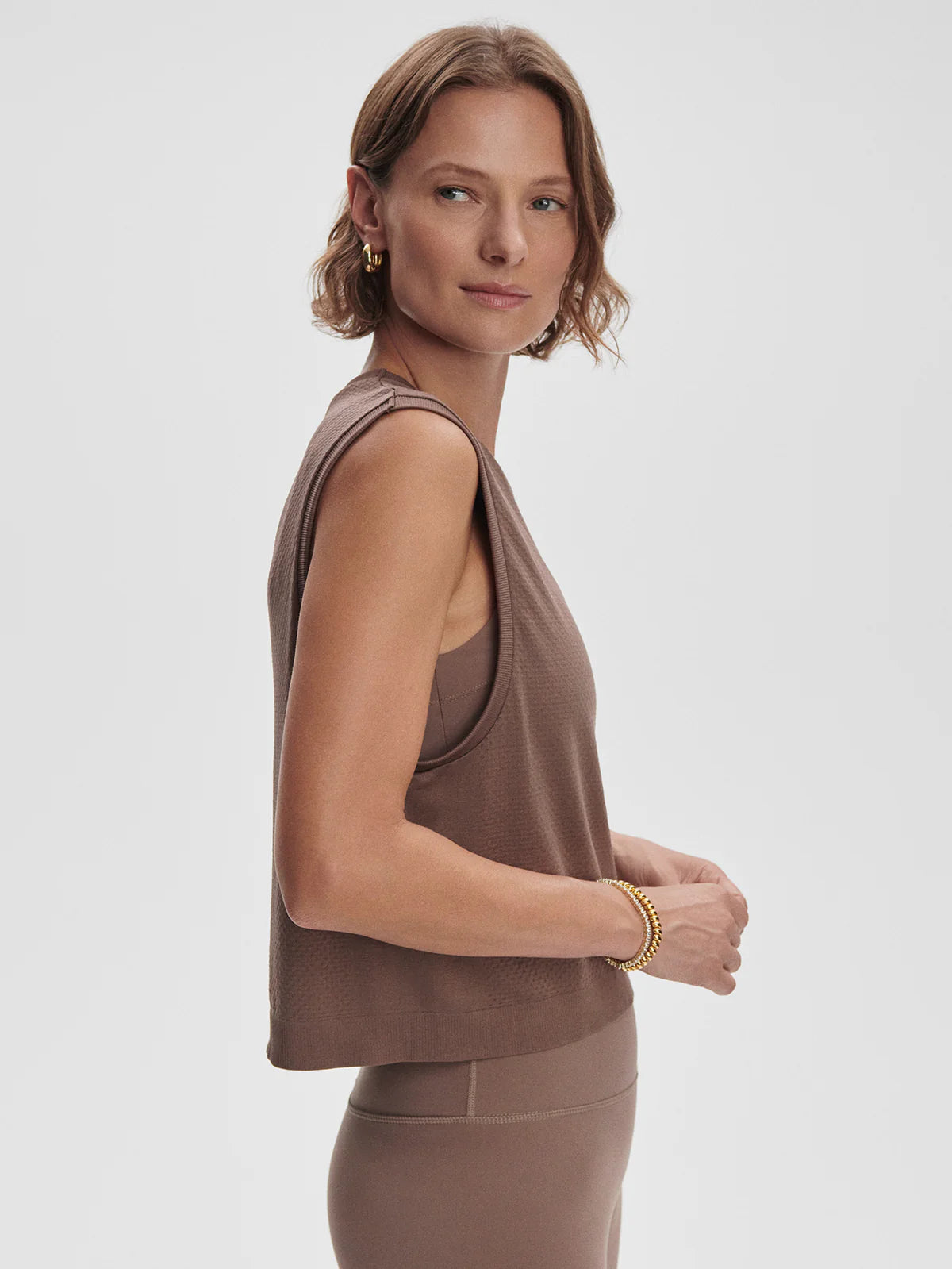 Page Seamless Crop Tank - Deep Taupe
