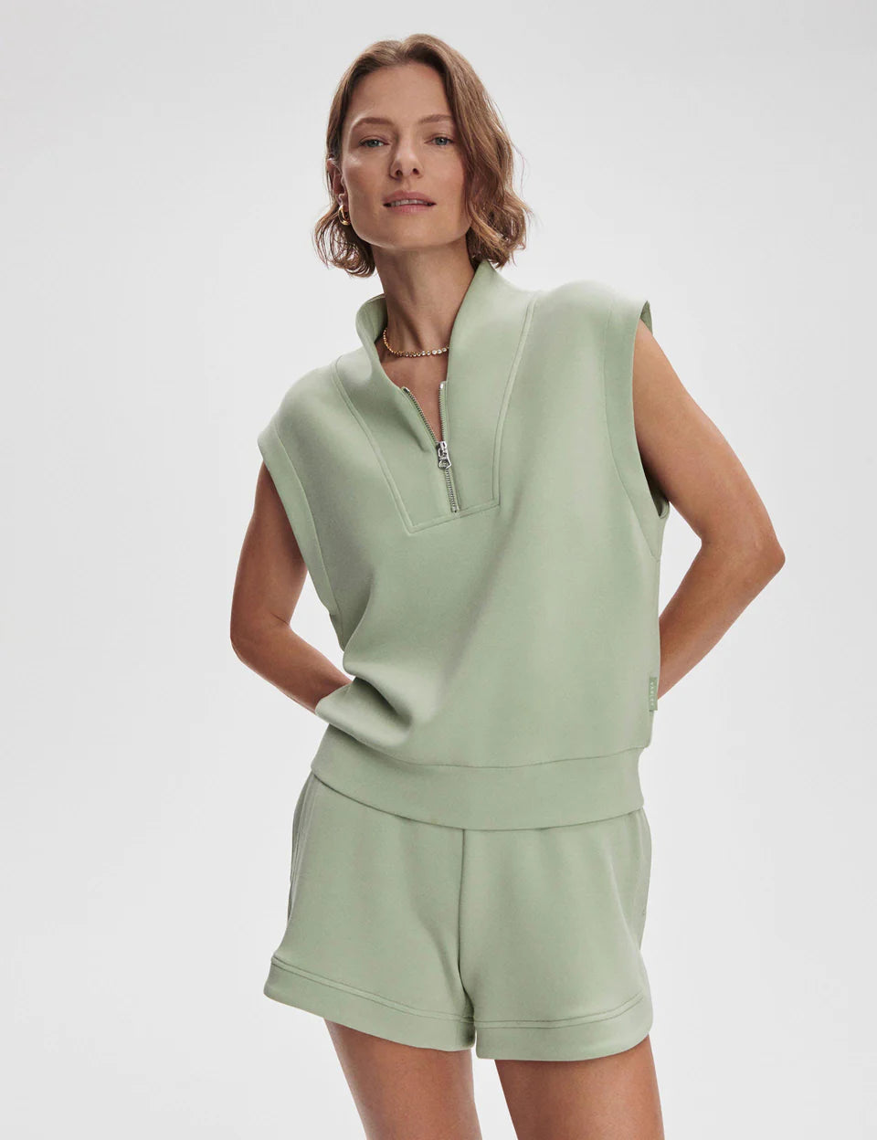 Loretta Half Zip/Ollie Short - Sage