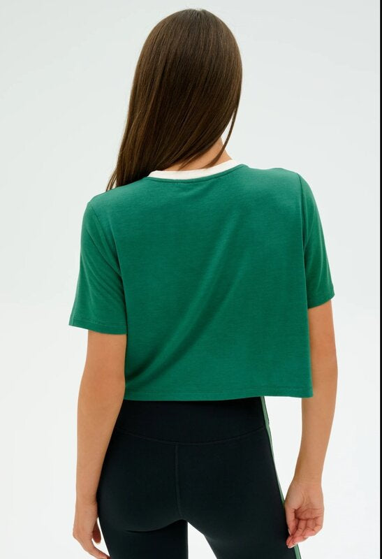 Djuna Crop Ringer - Arugula/White