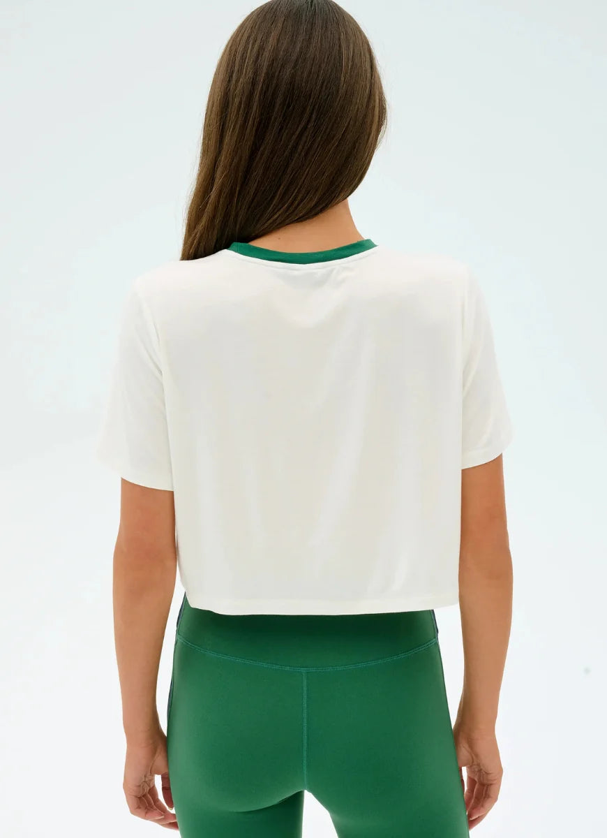 Djuna Crop Ringer - White/Arugula