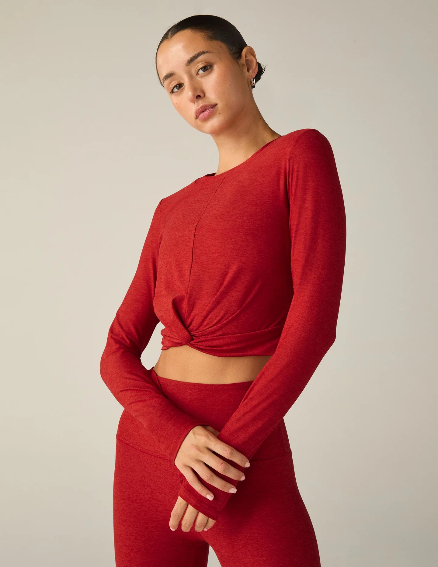 Center Stage Cropped Pullover - Ruby Red