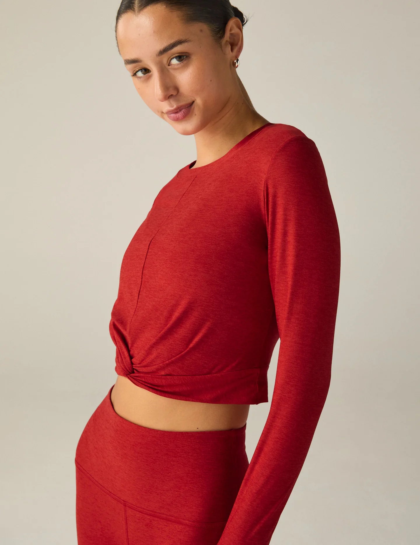 Center Stage Cropped Pullover - Ruby Red