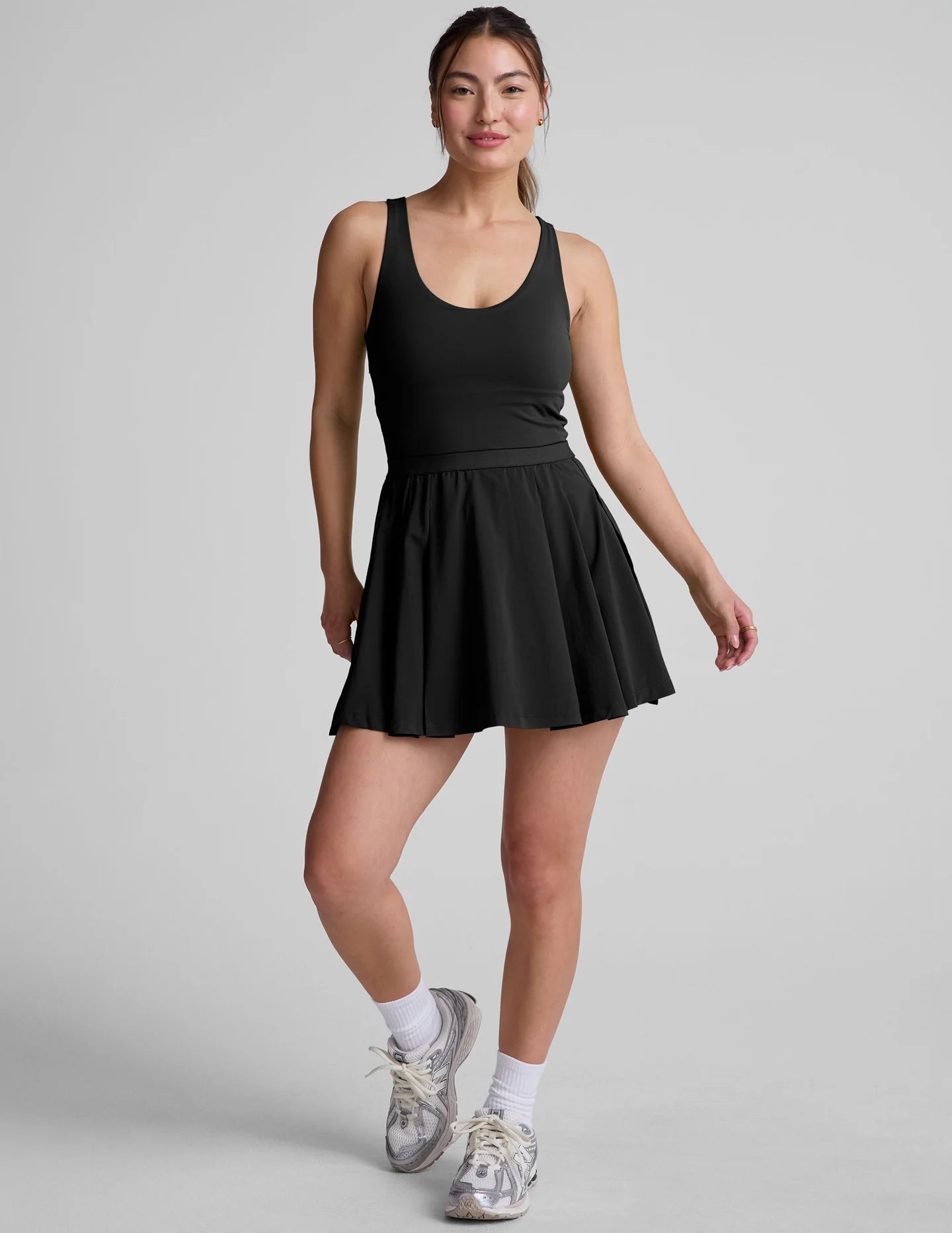 Score Pleated Dress - Black