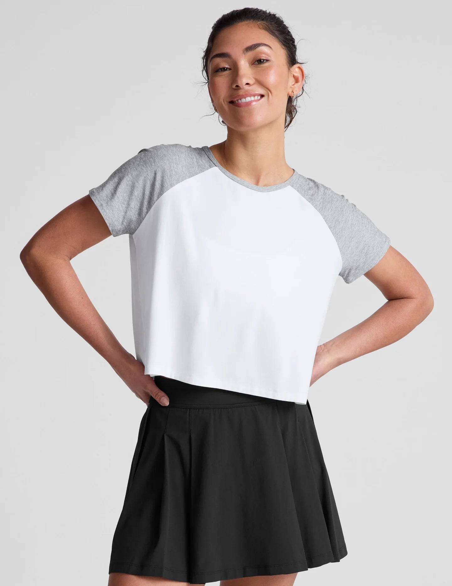 Colorblock Tee - White/Silver Mist