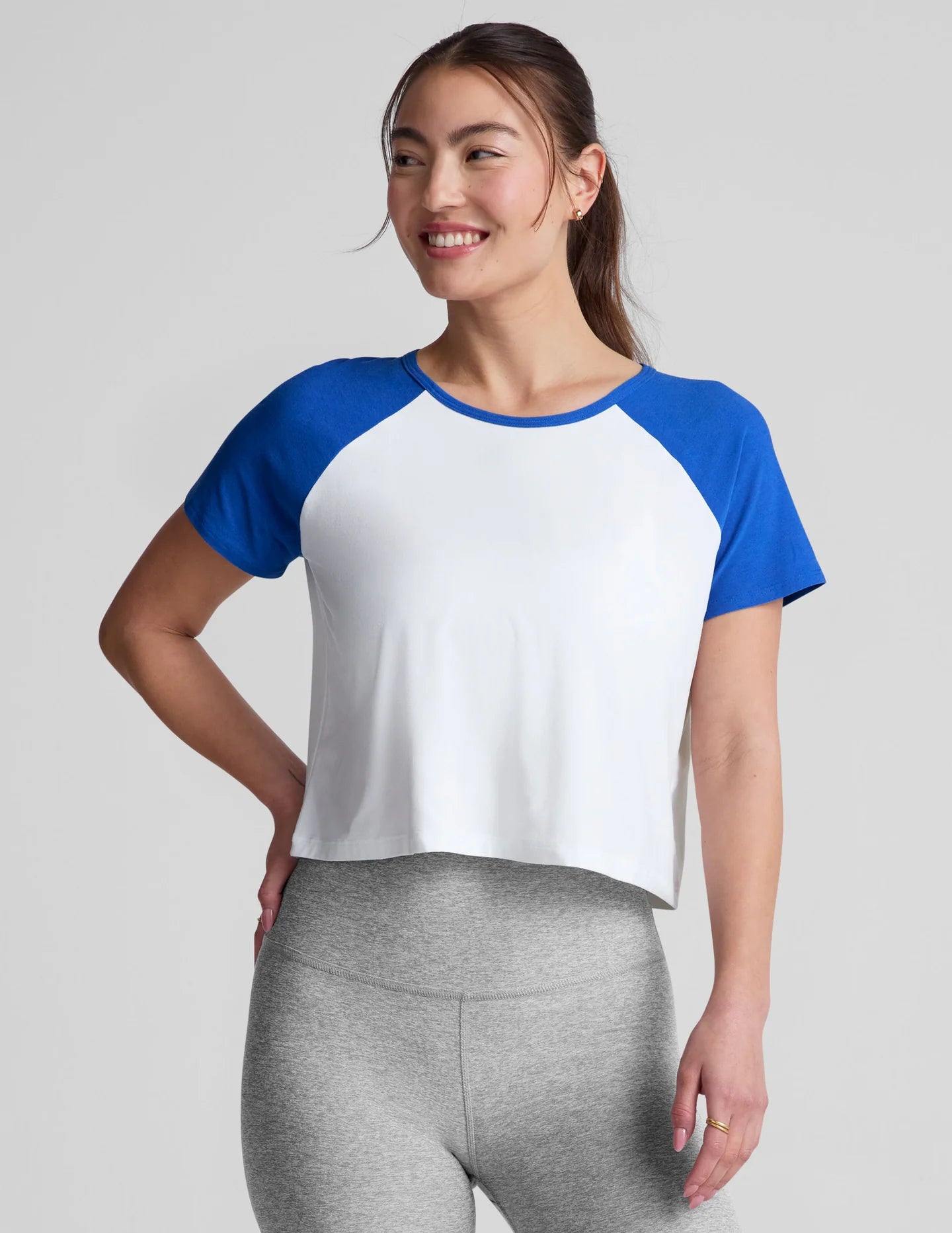 Colorblock Tee - White/Court Blue