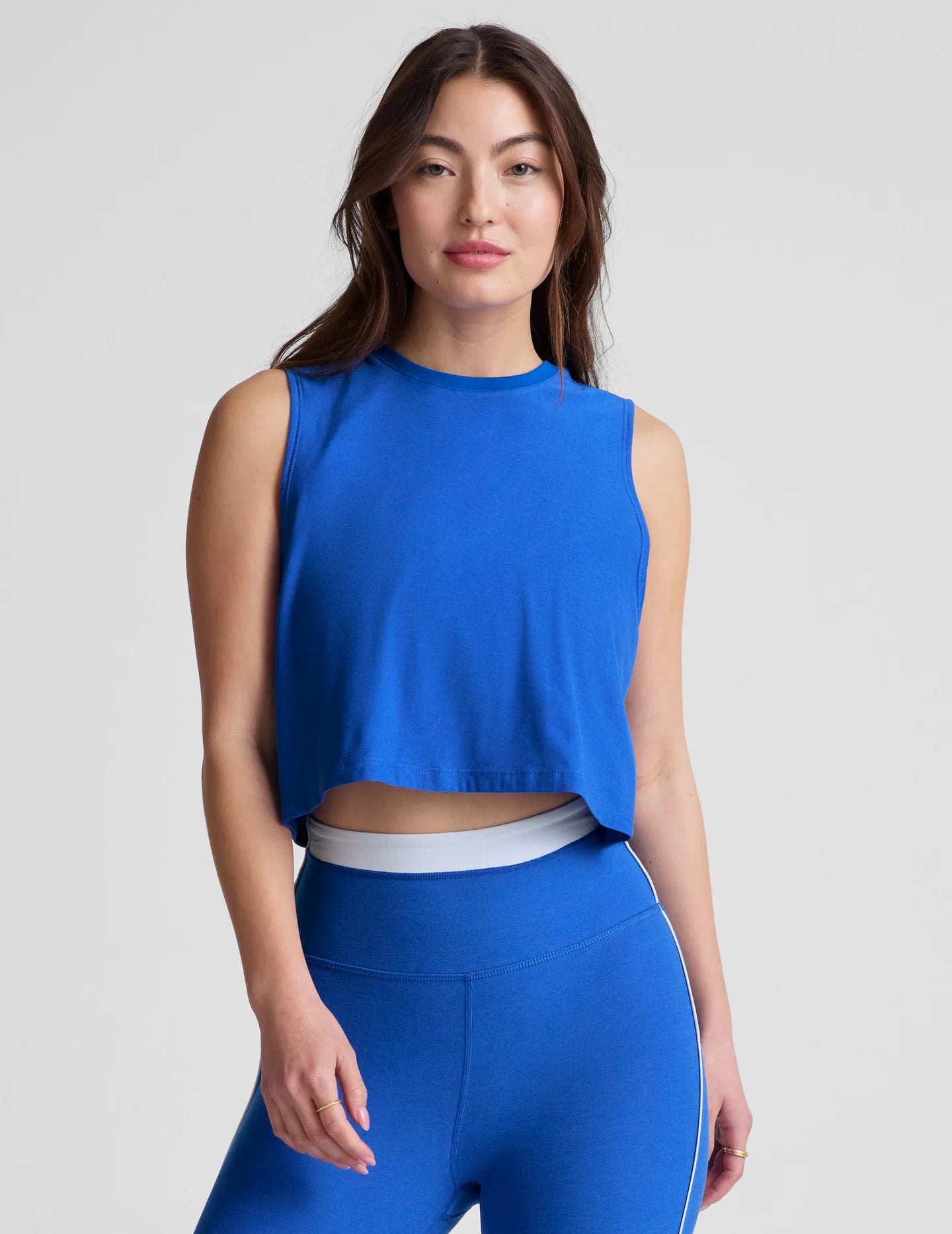 Minimal Cropped Tank - Court Blue