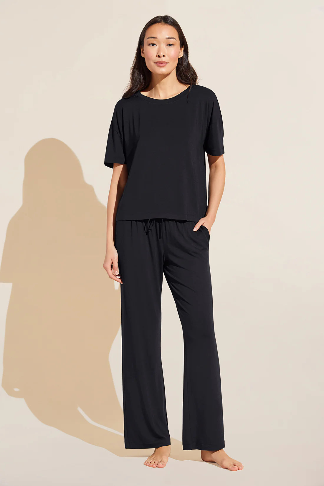 Gisele Everyday Tee/Pant Set - Black
